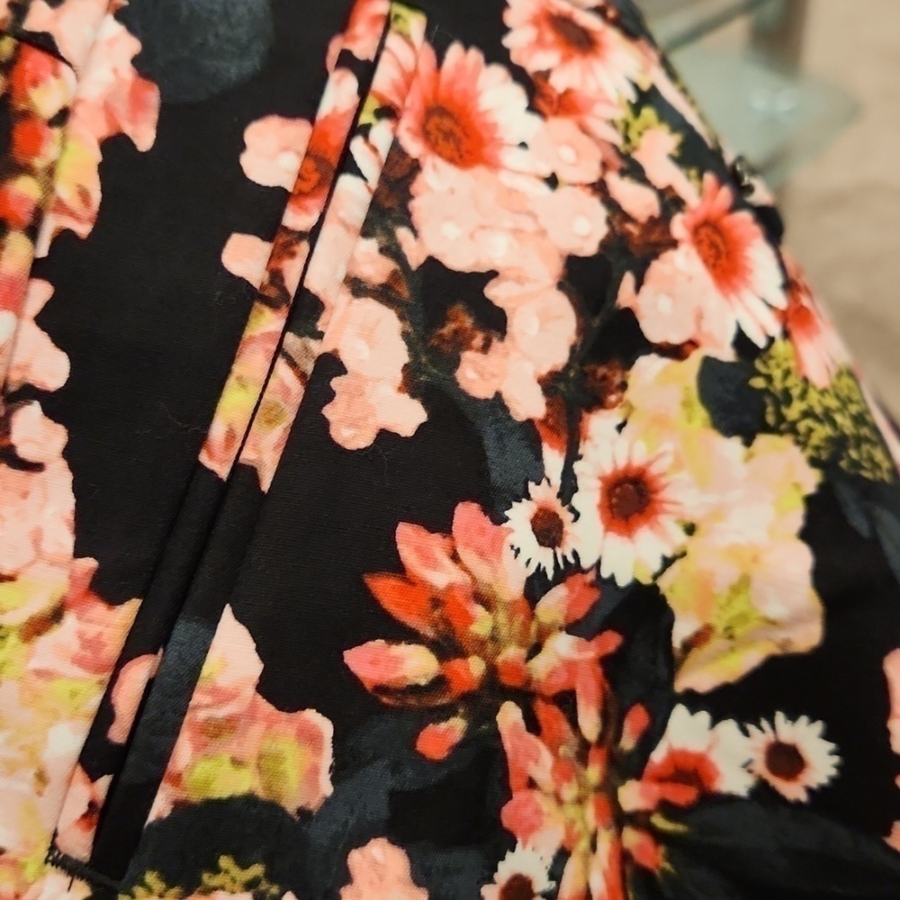 [Adrianna Papell] Floral Side Zip Ankle Pants - Size 14 - Picture 6 of 8